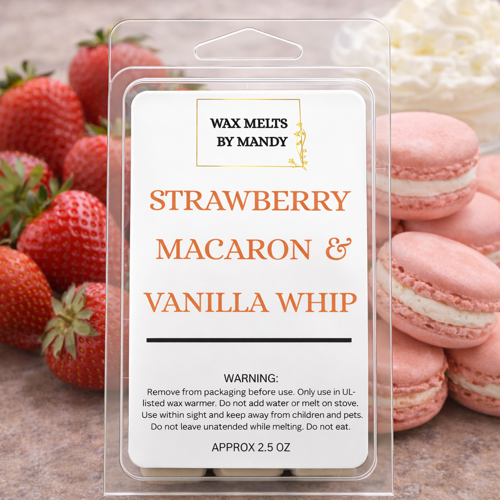🍓 Strawberry Macaron & Vanilla Whip Wax Melts 2.5oz